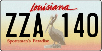 LA license plate ZZA140