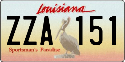 LA license plate ZZA151