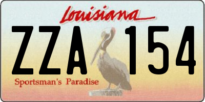 LA license plate ZZA154