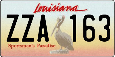 LA license plate ZZA163