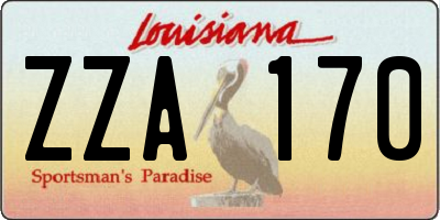 LA license plate ZZA170