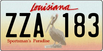 LA license plate ZZA183