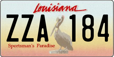 LA license plate ZZA184