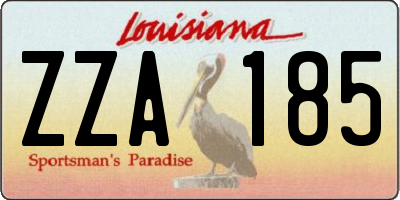 LA license plate ZZA185