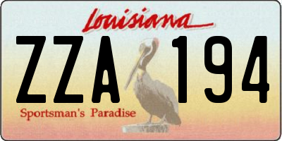 LA license plate ZZA194