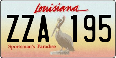 LA license plate ZZA195