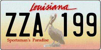 LA license plate ZZA199