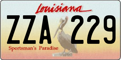 LA license plate ZZA229