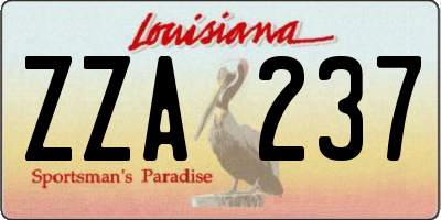 LA license plate ZZA237