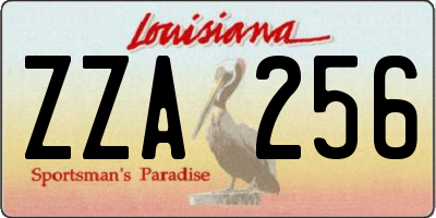 LA license plate ZZA256