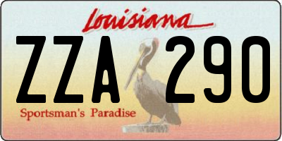 LA license plate ZZA290