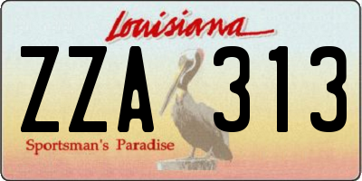 LA license plate ZZA313