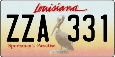 LA license plate ZZA331