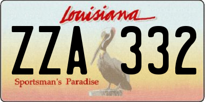 LA license plate ZZA332