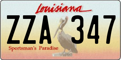 LA license plate ZZA347