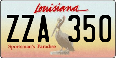 LA license plate ZZA350