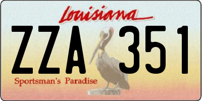 LA license plate ZZA351