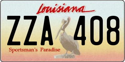 LA license plate ZZA408