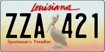 LA license plate ZZA421