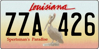 LA license plate ZZA426