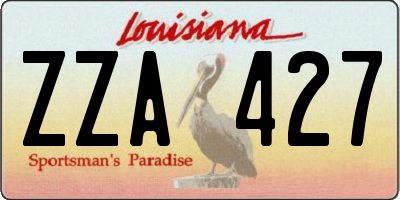 LA license plate ZZA427