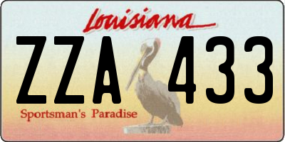 LA license plate ZZA433