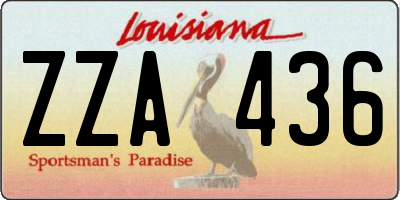 LA license plate ZZA436