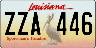 LA license plate ZZA446