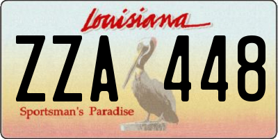 LA license plate ZZA448