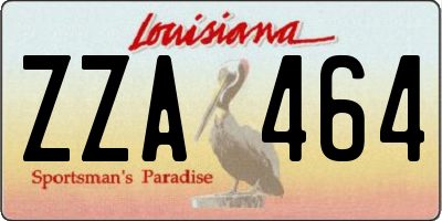 LA license plate ZZA464