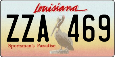 LA license plate ZZA469