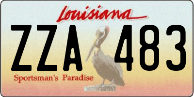 LA license plate ZZA483