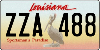 LA license plate ZZA488