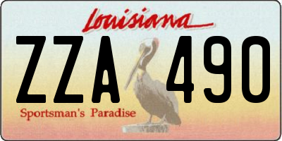 LA license plate ZZA490