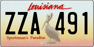 LA license plate ZZA491