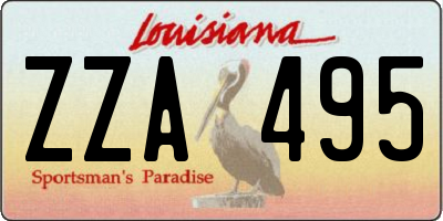 LA license plate ZZA495