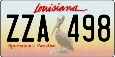 LA license plate ZZA498