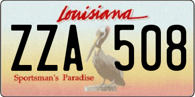 LA license plate ZZA508