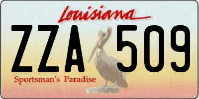 LA license plate ZZA509