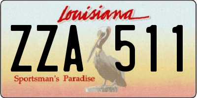 LA license plate ZZA511