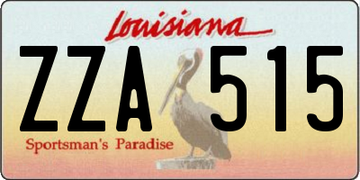 LA license plate ZZA515