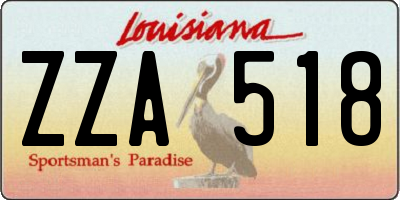 LA license plate ZZA518