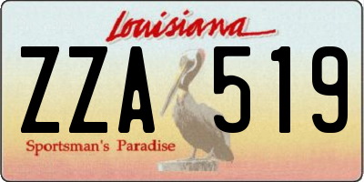 LA license plate ZZA519