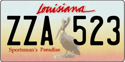 LA license plate ZZA523