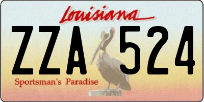 LA license plate ZZA524