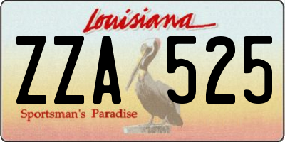 LA license plate ZZA525