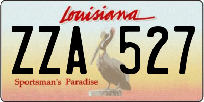 LA license plate ZZA527