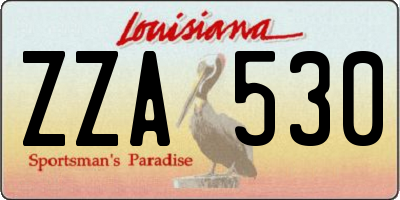 LA license plate ZZA530