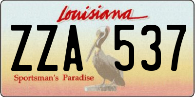 LA license plate ZZA537
