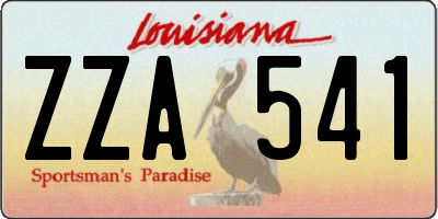 LA license plate ZZA541